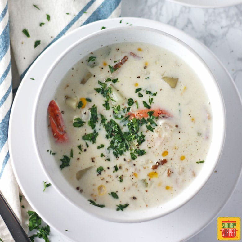 New England Seafood Chowder
 New England Seafood Chowder Sunday Supper Movement