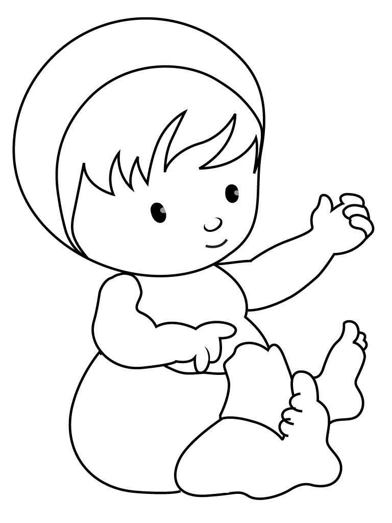 Newborn Baby Coloring Pages
 Free Printable Baby Coloring Pages For Kids