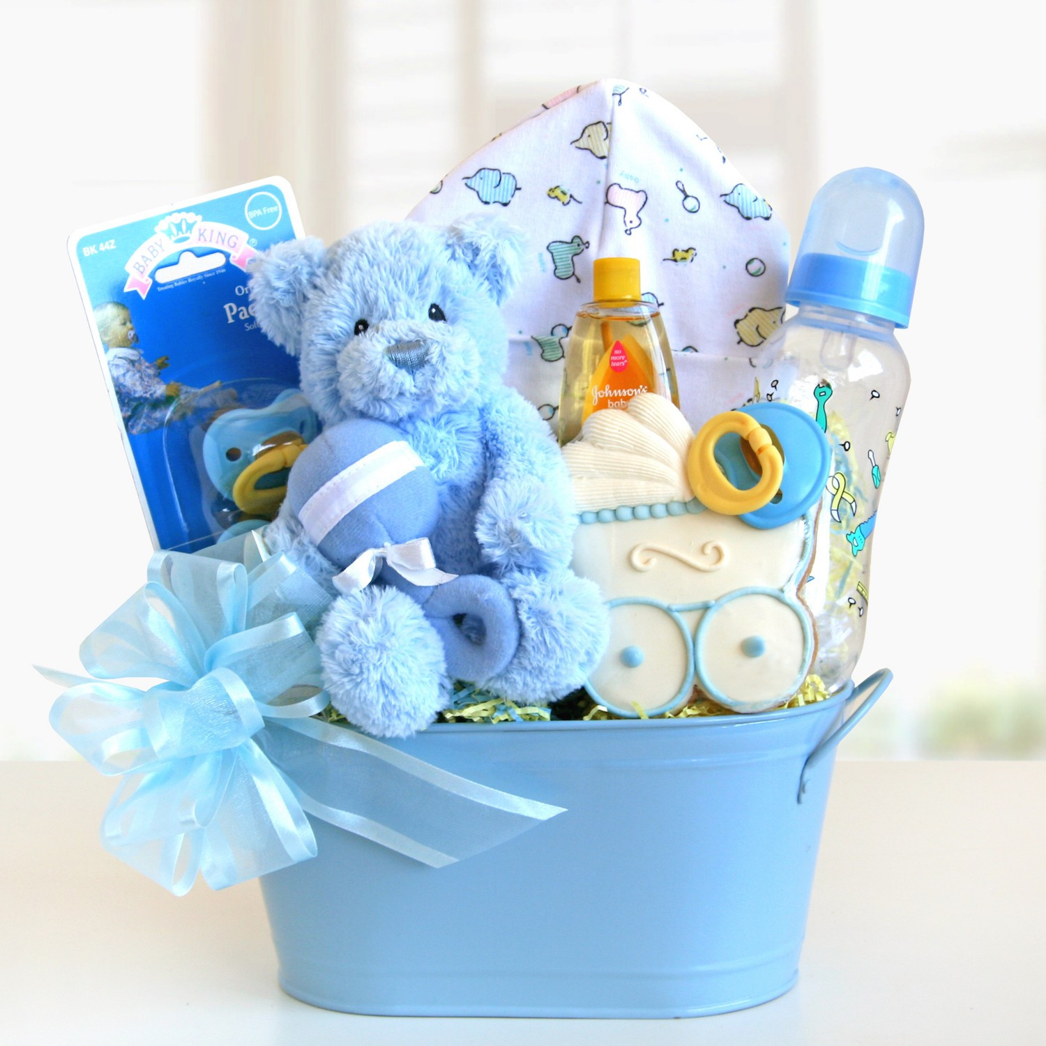 Newborn Gift Basket Ideas
 Sweet and Cuddly Baby Boy Gift Basket Gift Baskets Plus