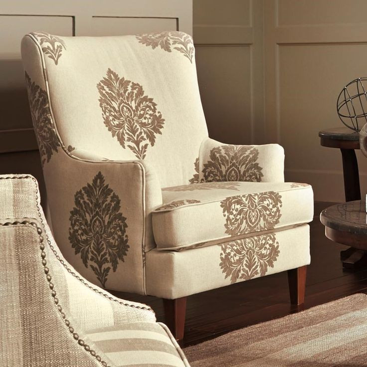 Nice Living Room Chairs
 This brown beige damask chair is a chic standout piece