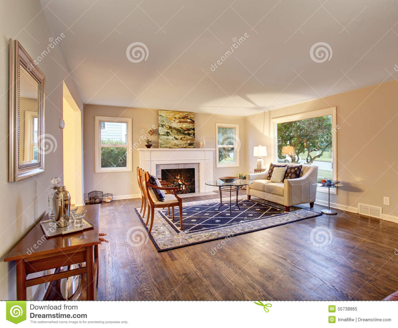 Nice Living Room Decor
 Nice Harwood Living Room With Decor Stock Image Image