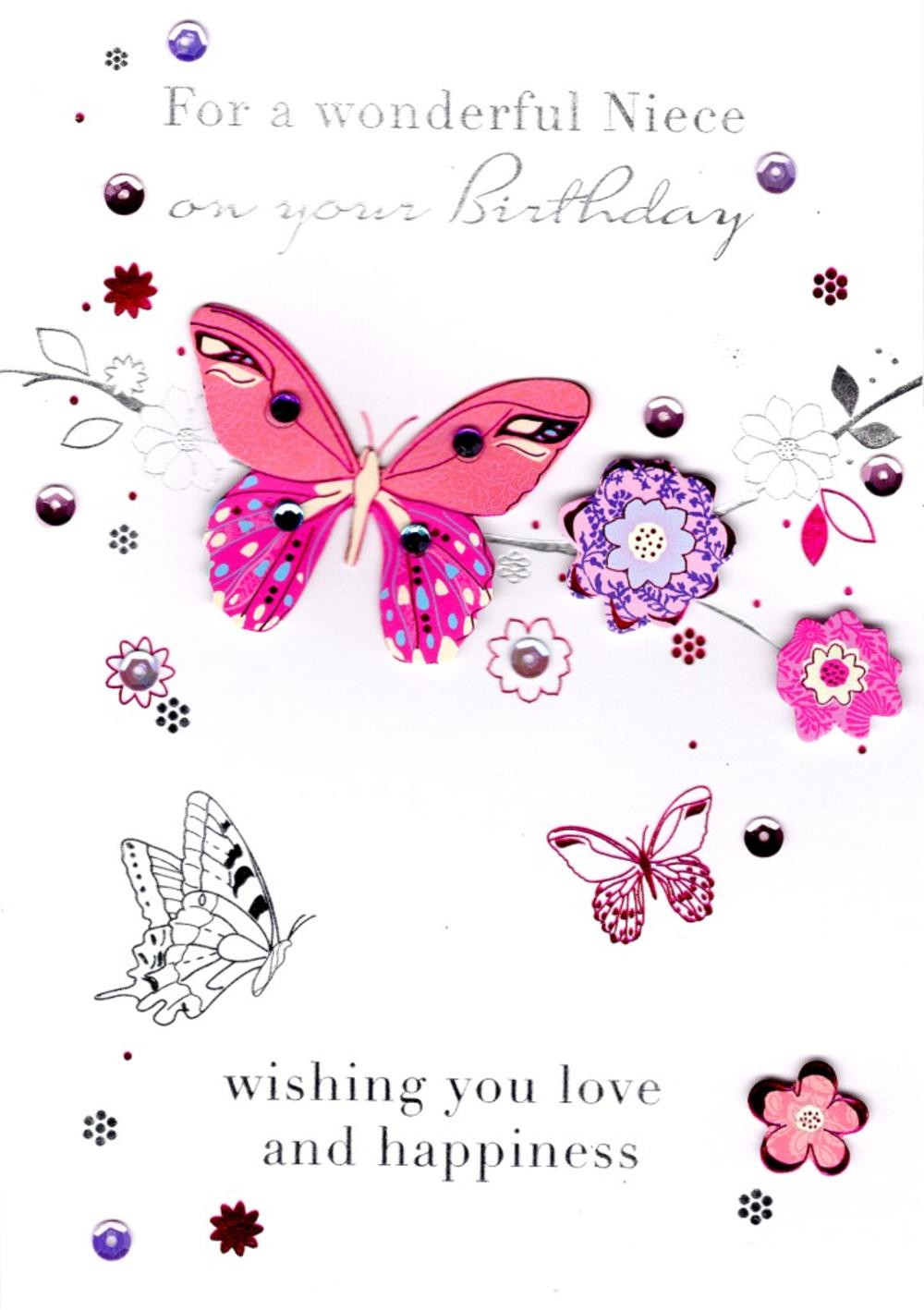 Niece Birthday Cards
 Wonderful Niece Handmade Birthday Greeting Card