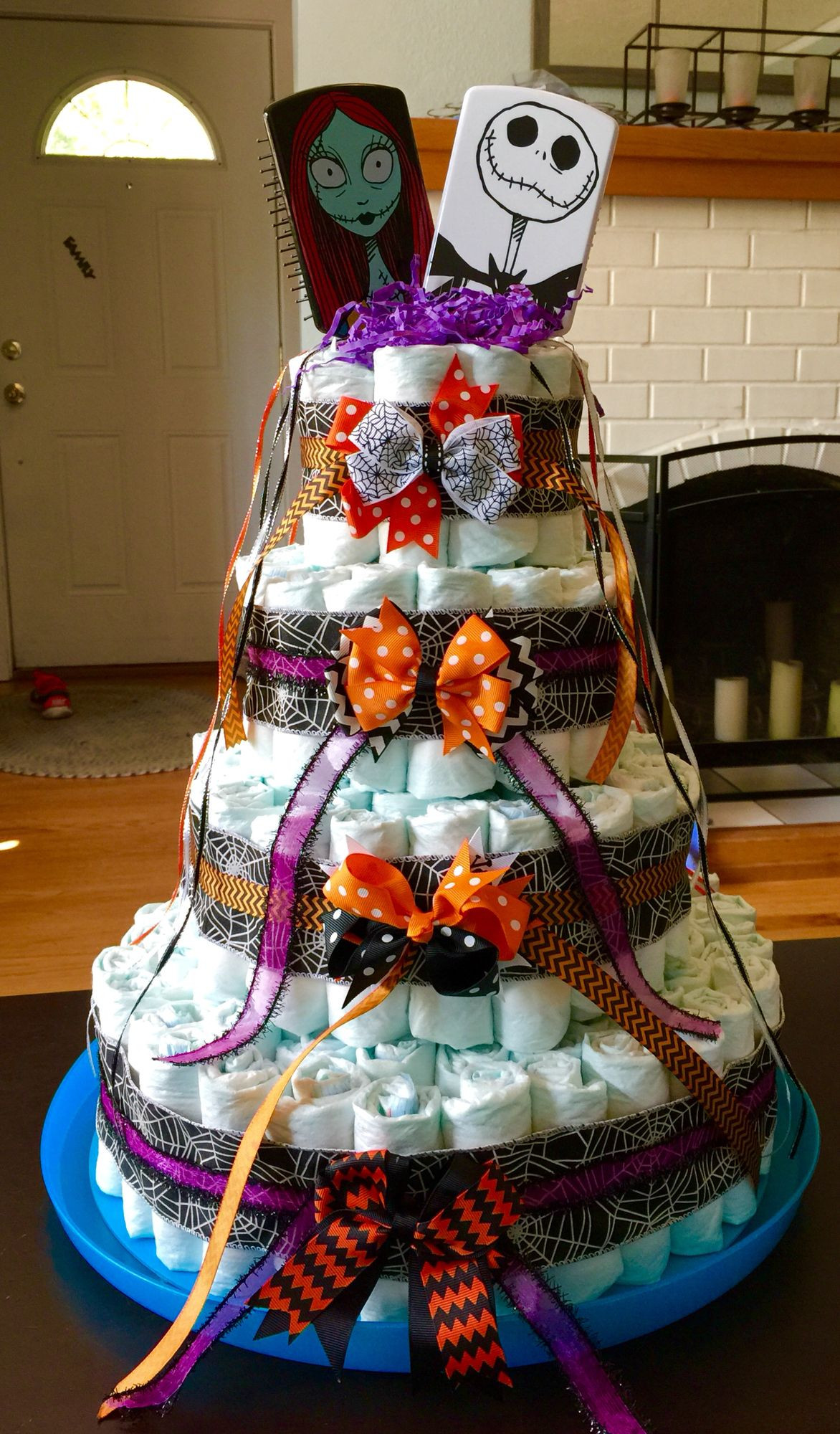 Nightmare Before Christmas Baby Shower Cakes
 Nightmare Before Christmas diaper cake made for my nephew