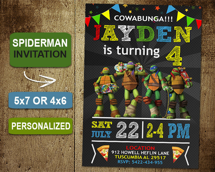 Ninja Turtle Birthday Party Invitations
 Ninja Turtle Birthday Invitation Ninja Turtles Invitations