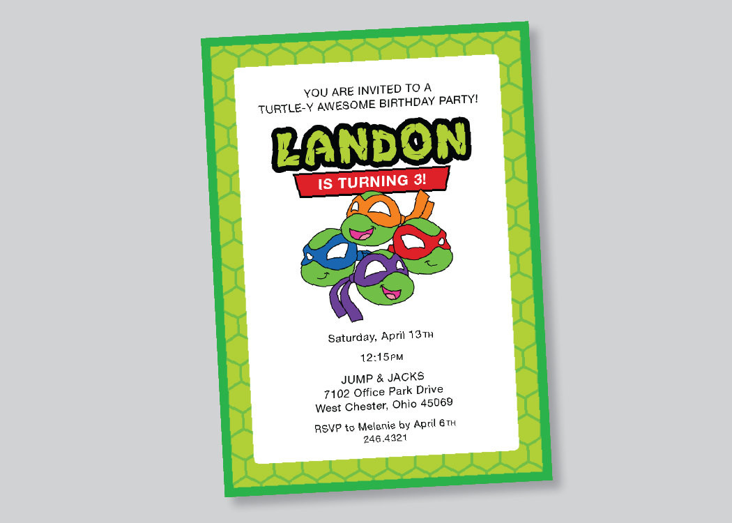 Ninja Turtle Birthday Party Invitations
 teenage mutant ninja turtles birthday invitation by