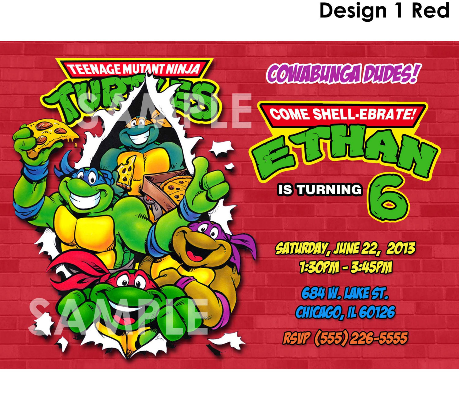 Ninja Turtle Birthday Party Invitations
 Teenage Mutant Ninja Turtles Invitation Printable TMNT