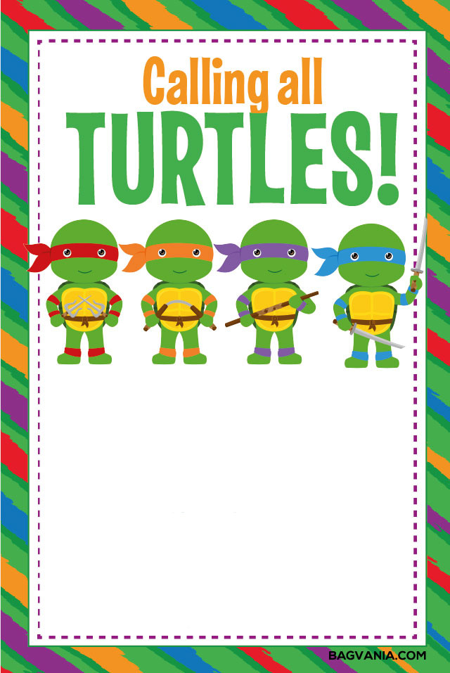 Ninja Turtle Birthday Party Invitations
 Free Printable Ninja Turtle Birthday Party Invitations