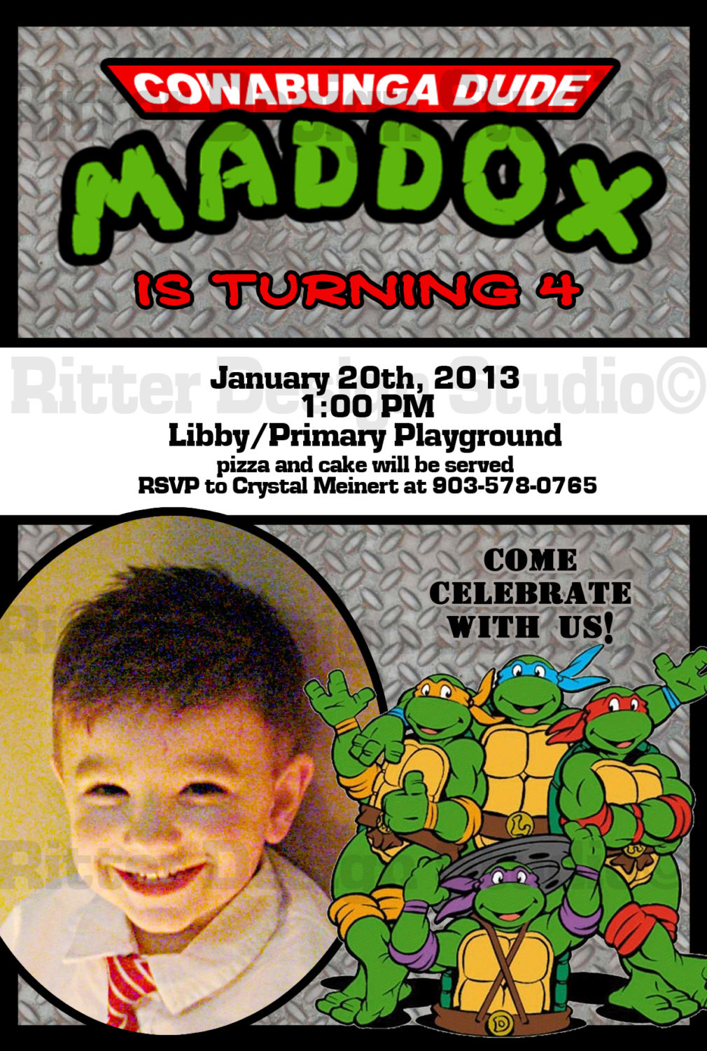 Ninja Turtle Birthday Party Invitations
 Ninja Turtle Birthday Invitation Printable by