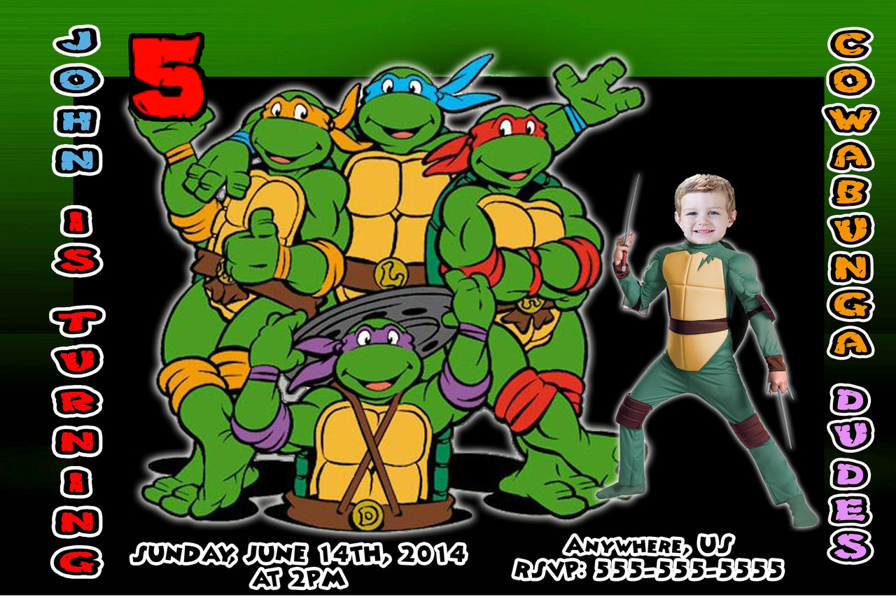 Ninja Turtle Birthday Party Invitations
 FREE Printable Ninja Turtle Birthday Party Invitations