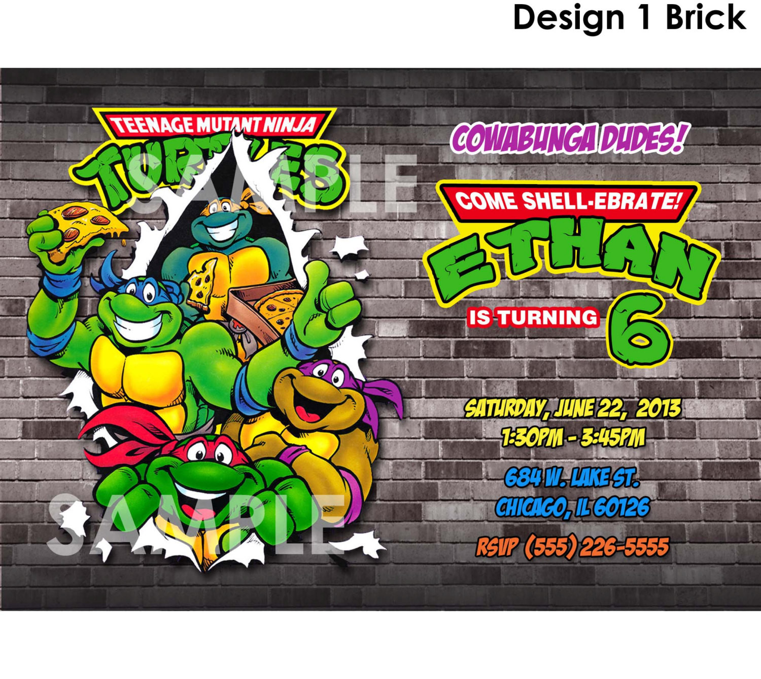 Ninja Turtle Birthday Party Invitations
 Teenage Mutant Ninja Turtle Birthday Party Invitations