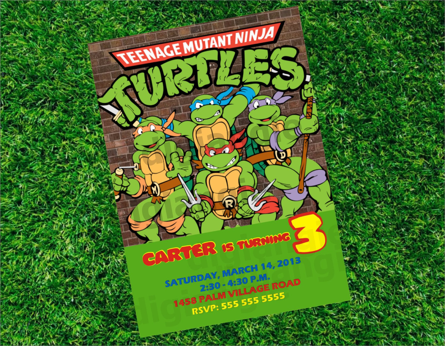 Ninja Turtle Birthday Party Invitations
 FREE Printable Ninja Turtle Birthday Party Invitations