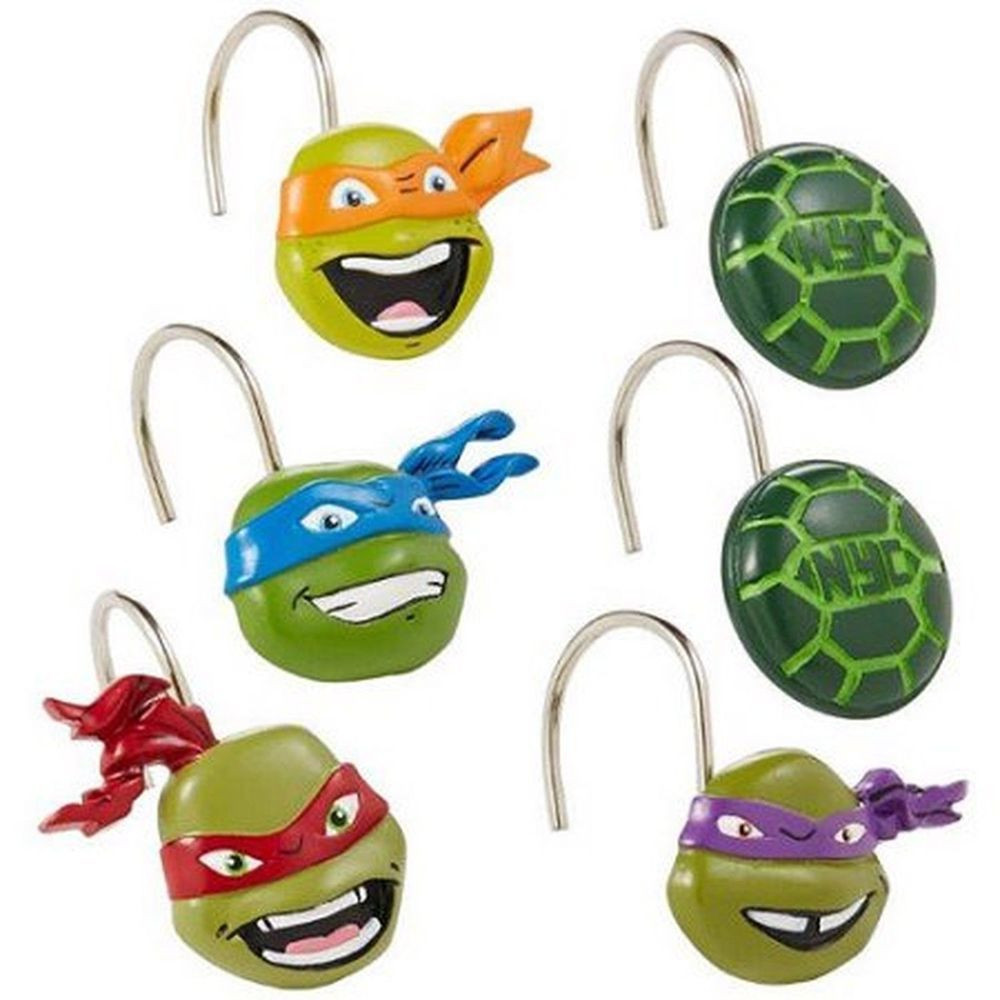 Ninja Turtles Bathroom Decor
 Teenage Mutant Ninja Turtles Shower Curtain Hooks Kids