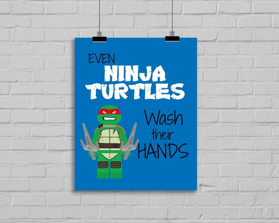 Ninja Turtles Bathroom Decor
 Ninja Turtles Bathroom Prints Kids by SimplyLoveCreations