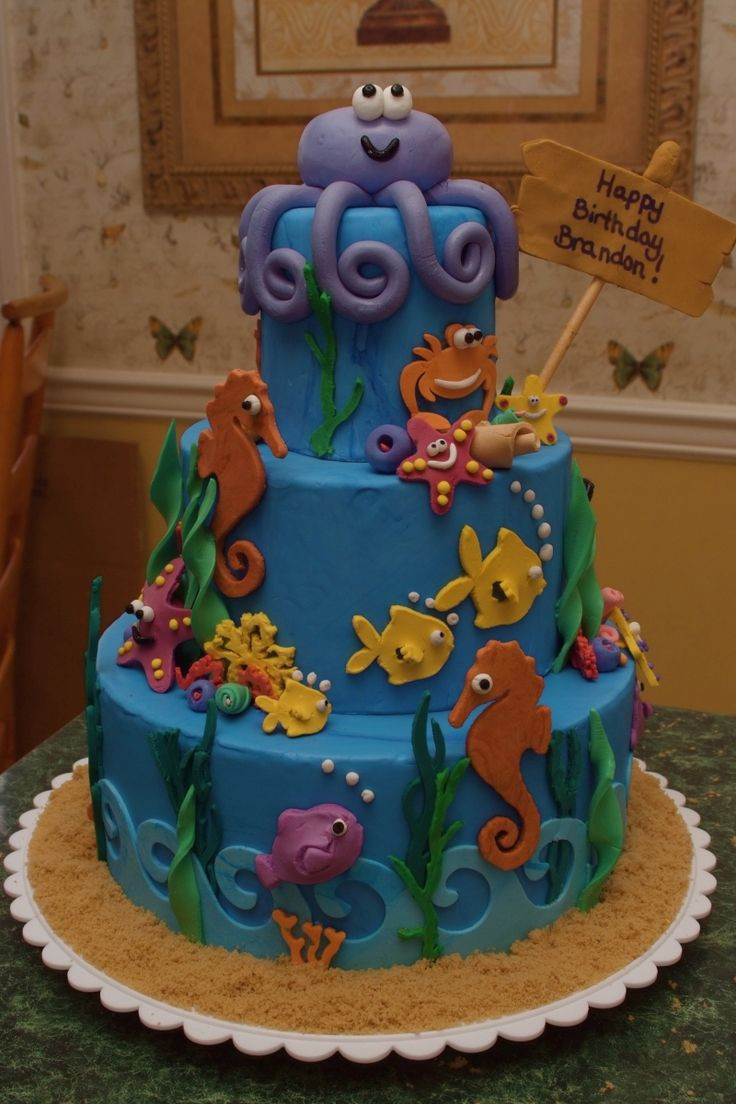 Ocean Birthday Cake
 222 best Beach Ocean Summer Cakes images on Pinterest