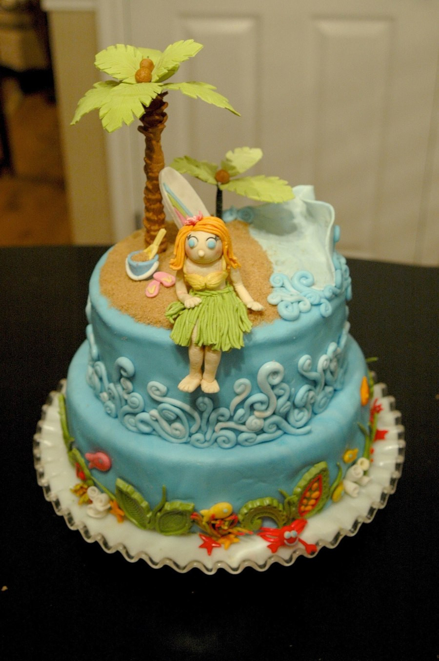 Ocean Birthday Cake
 Tropical Hula Girl Ocean Birthday Cake CakeCentral