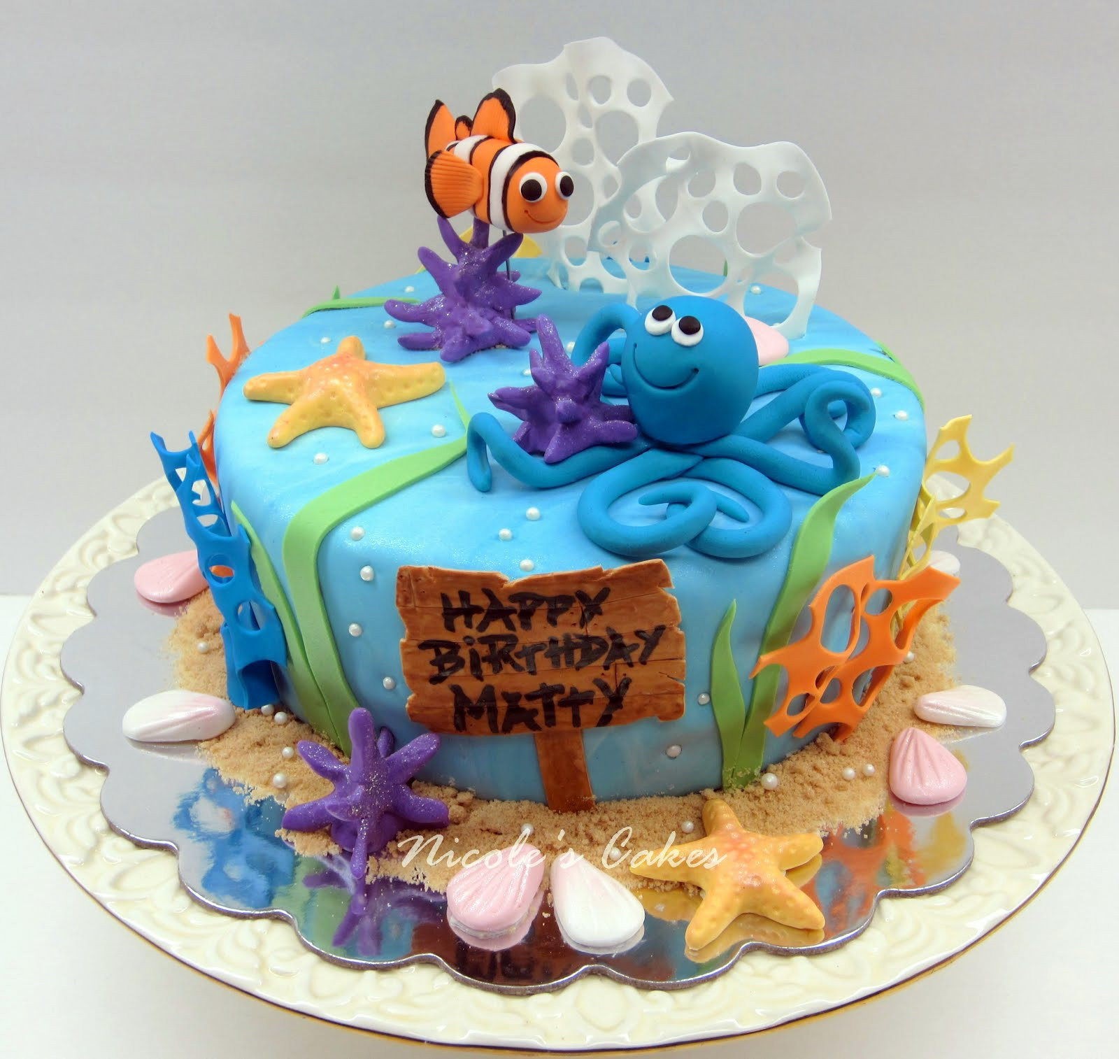 Ocean Birthday Cake
 Birthday Cakes Under The Sea Birthday Cake