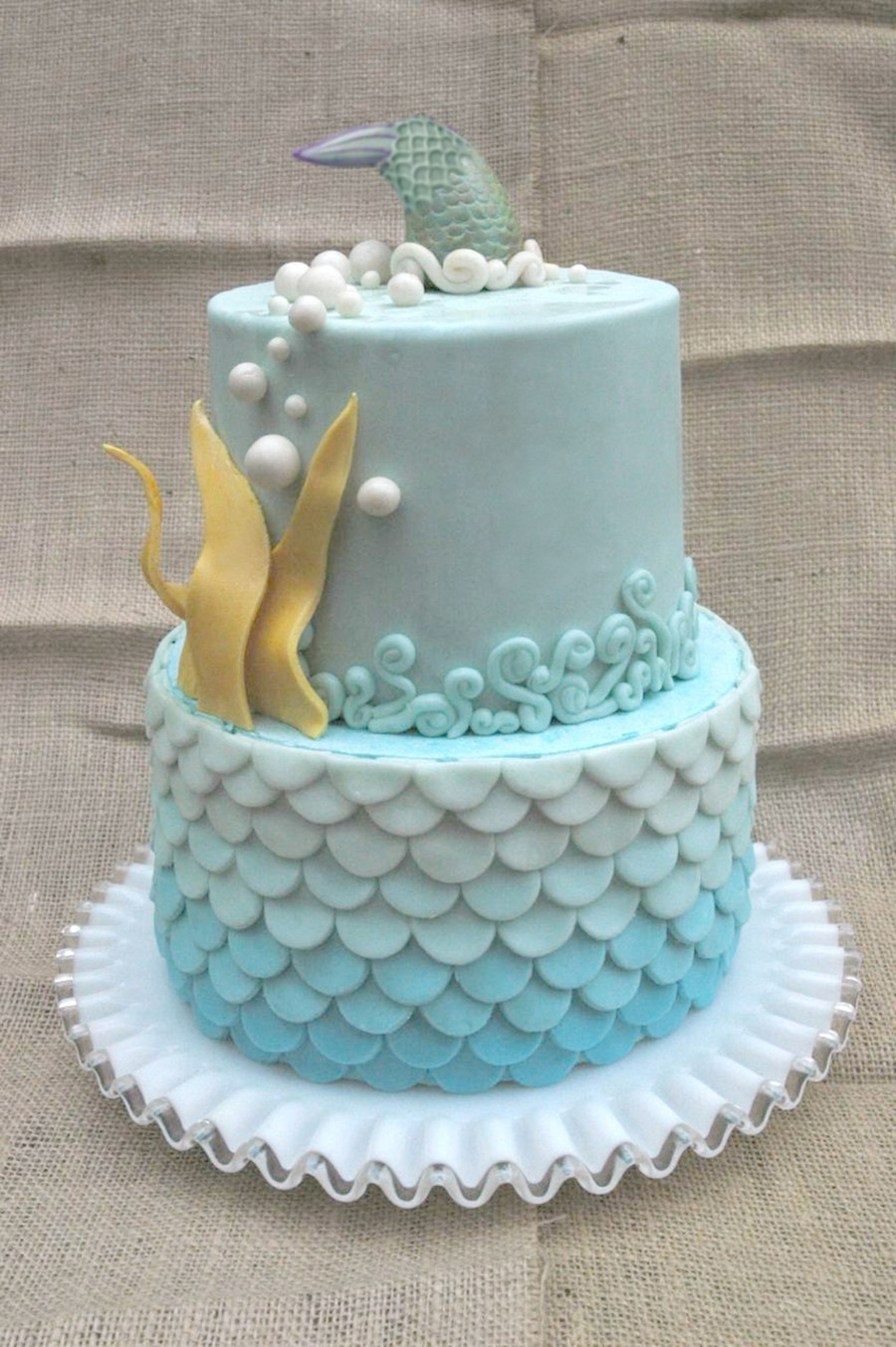 Ocean Birthday Cake
 Blue Ombre Ocean Birthday Cake CakeCentral