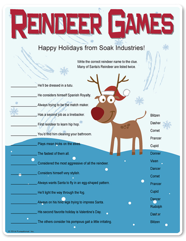 Office Christmas Party Kids In Mind
 Printable Reindeer Games they re like fun riddles who