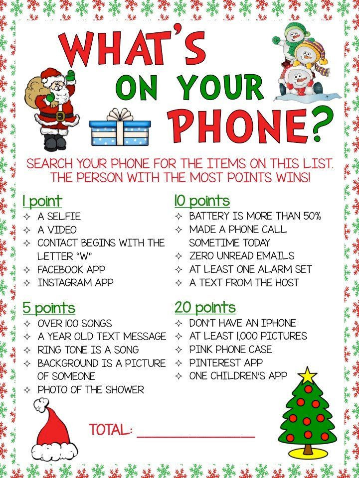 Office Holiday Party Game Ideas
 What s Your Phone Christmas Theme Game Etsy