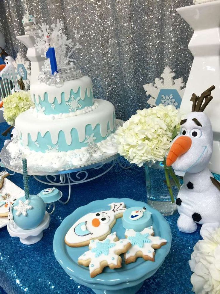 Olaf Birthday Party Ideas
 Amazing cake and cookies at a Frozen Olaf birthday party