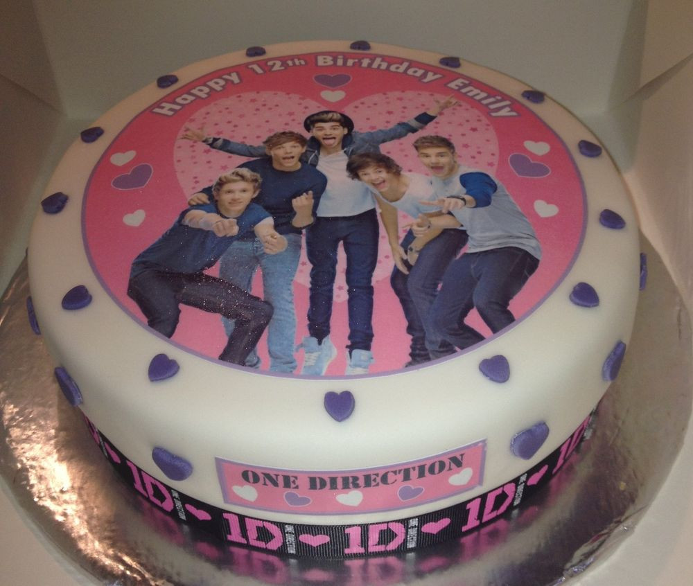 One Direction Birthday Cake
 Edible 1D e Direction Pink Personalised Girls Icing