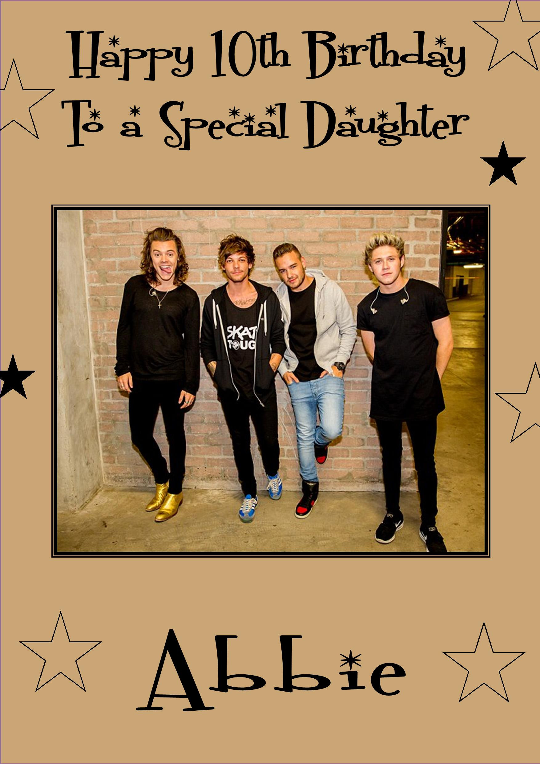 One Direction Birthday Card
 Personalised e Direction Birthday Card