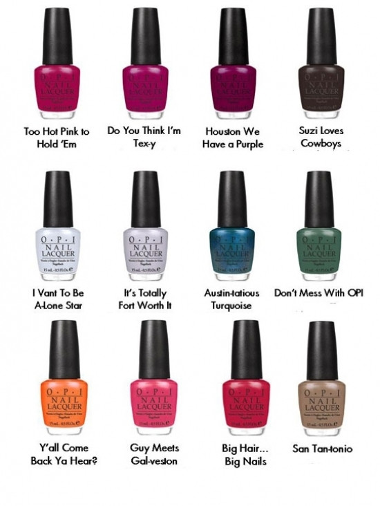 Opi Nail Colors Names
 OPI Spring 2011 Texas Nail Polish Collection