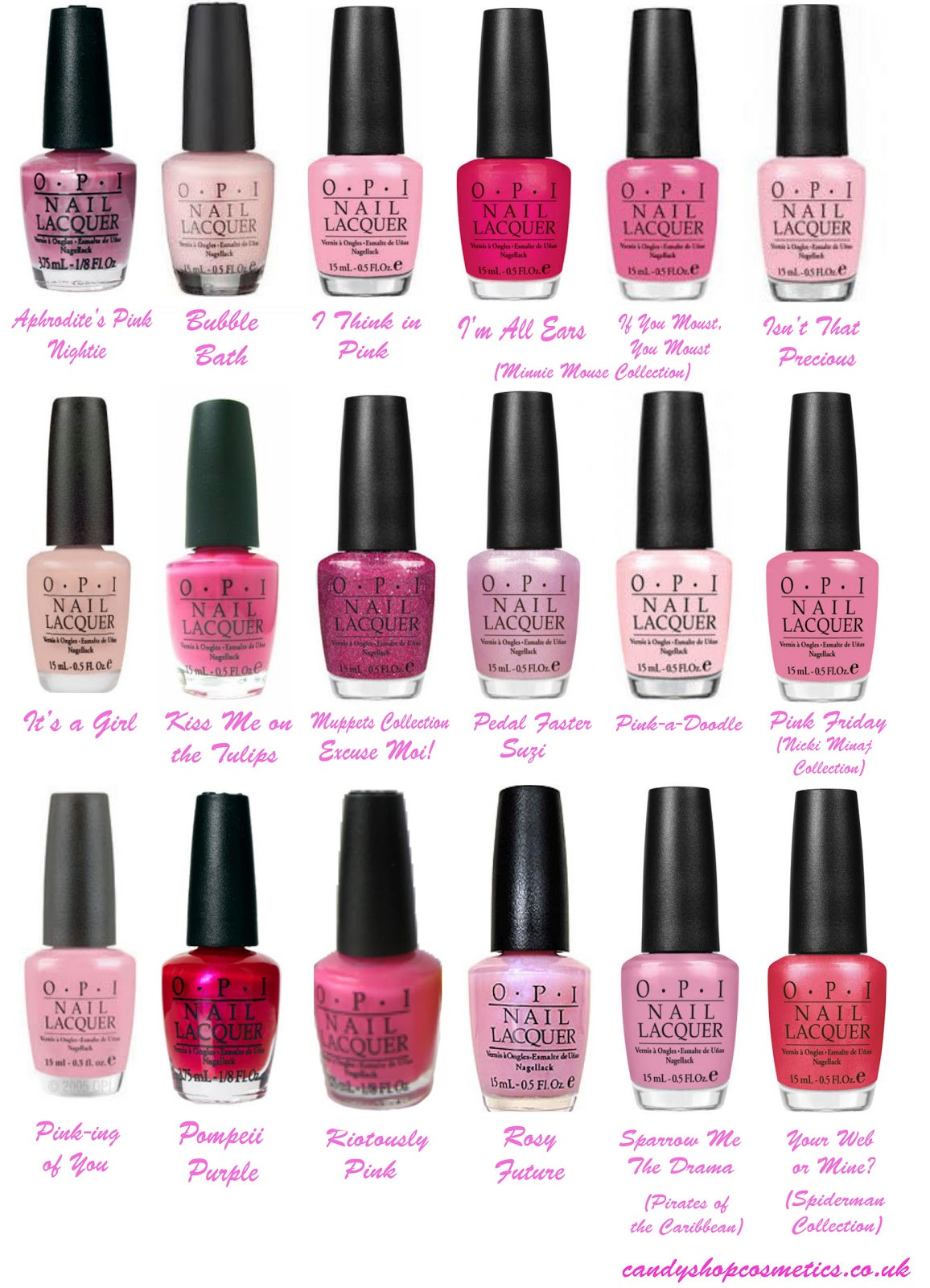 Opi Nail Colors Names
 O P I nail colour charts on Pinterest