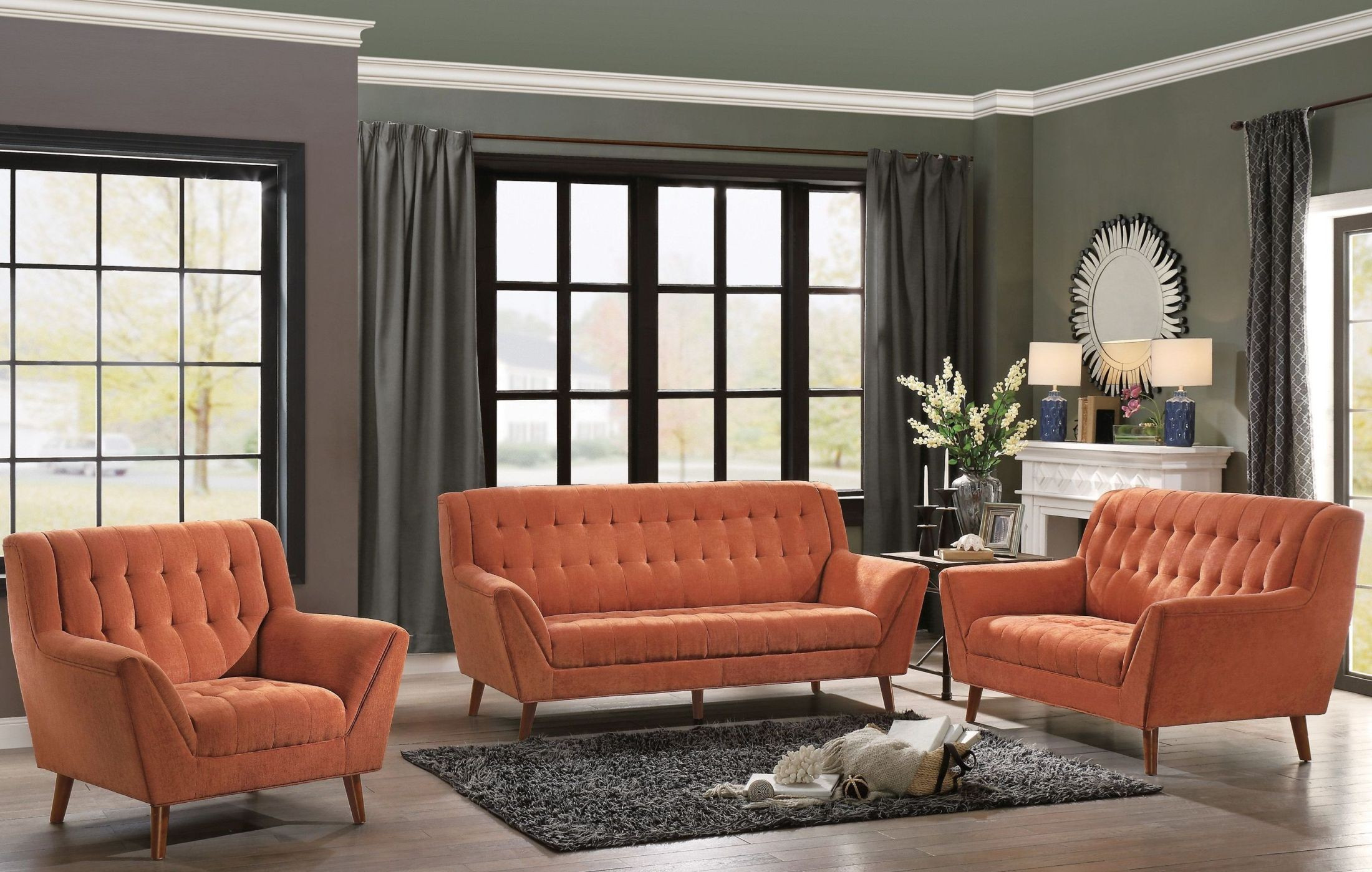 Orange Chair Living Room
 Erath Orange Living Room Set from Homelegance