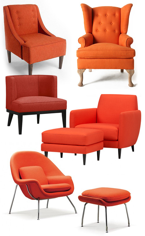 Orange Chair Living Room
 Orange accent chairs galore