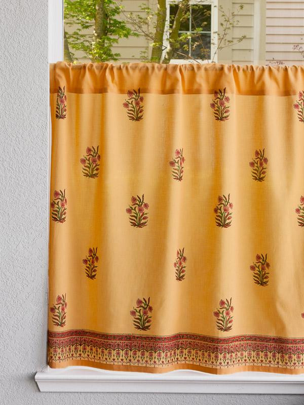 Orange Kitchen Curtains
 Orange kitchen curtain Floral Mango