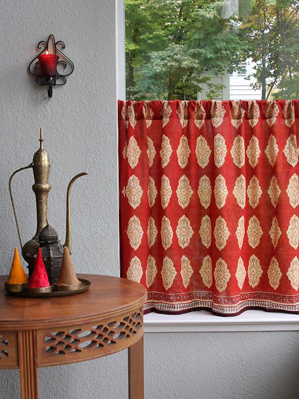 Orange Kitchen Curtains
 Moroccan kitchen curtains Red Orange India