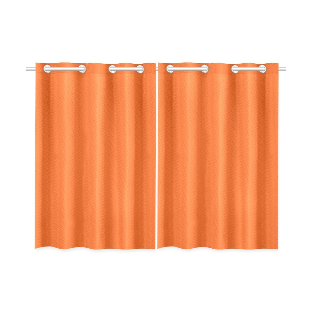 Orange Kitchen Curtains
 MKHERT Modern Minimalist Solid Orange Window Curtains