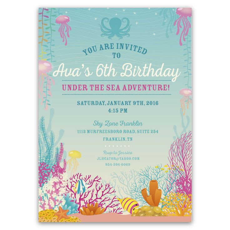 Order Birthday Invitations
 Under The Sea Birthday Invitations Birthday Invitations