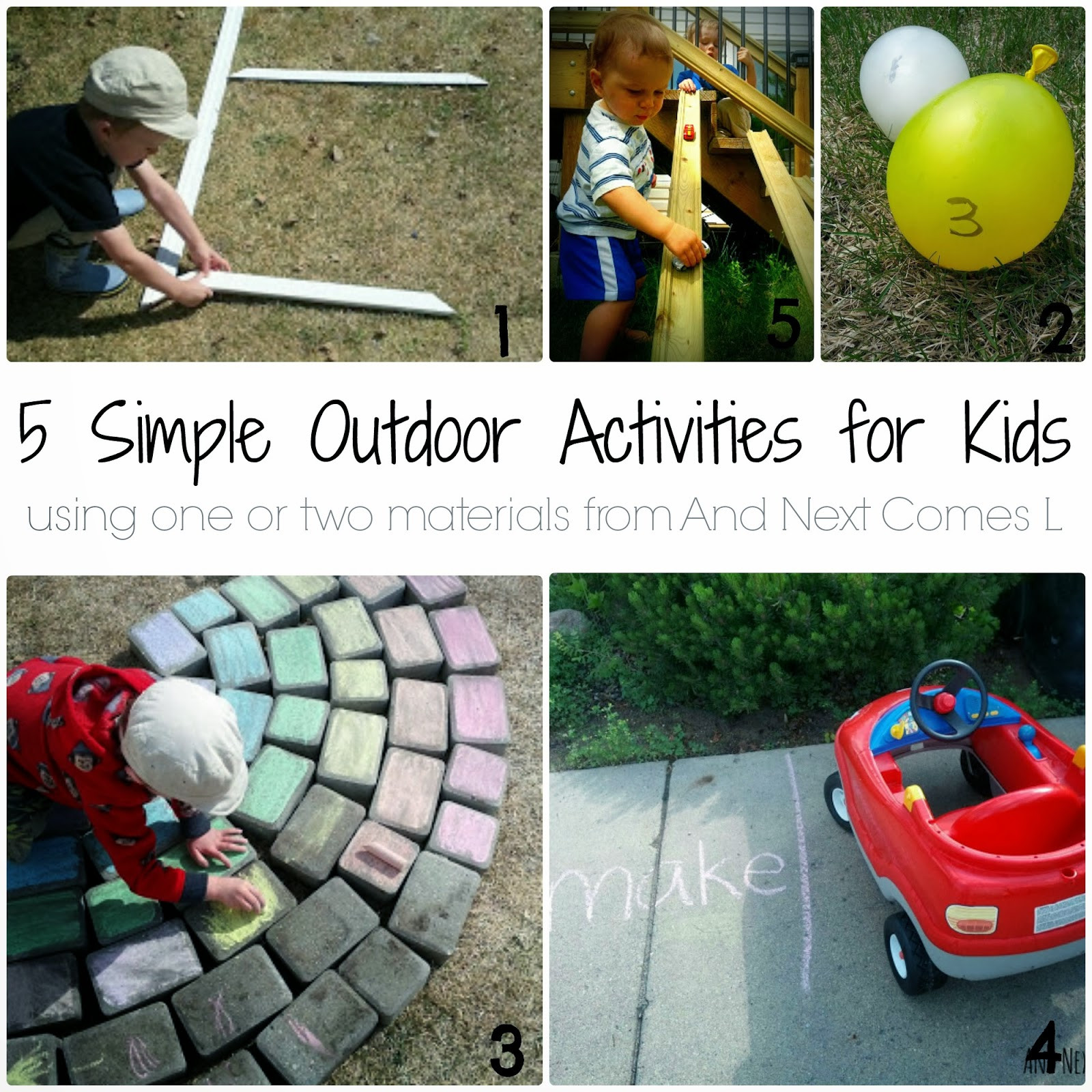 Outdoor Activities For Kids
 50 Simple Play & Learning Ideas for Kids Using e or Two