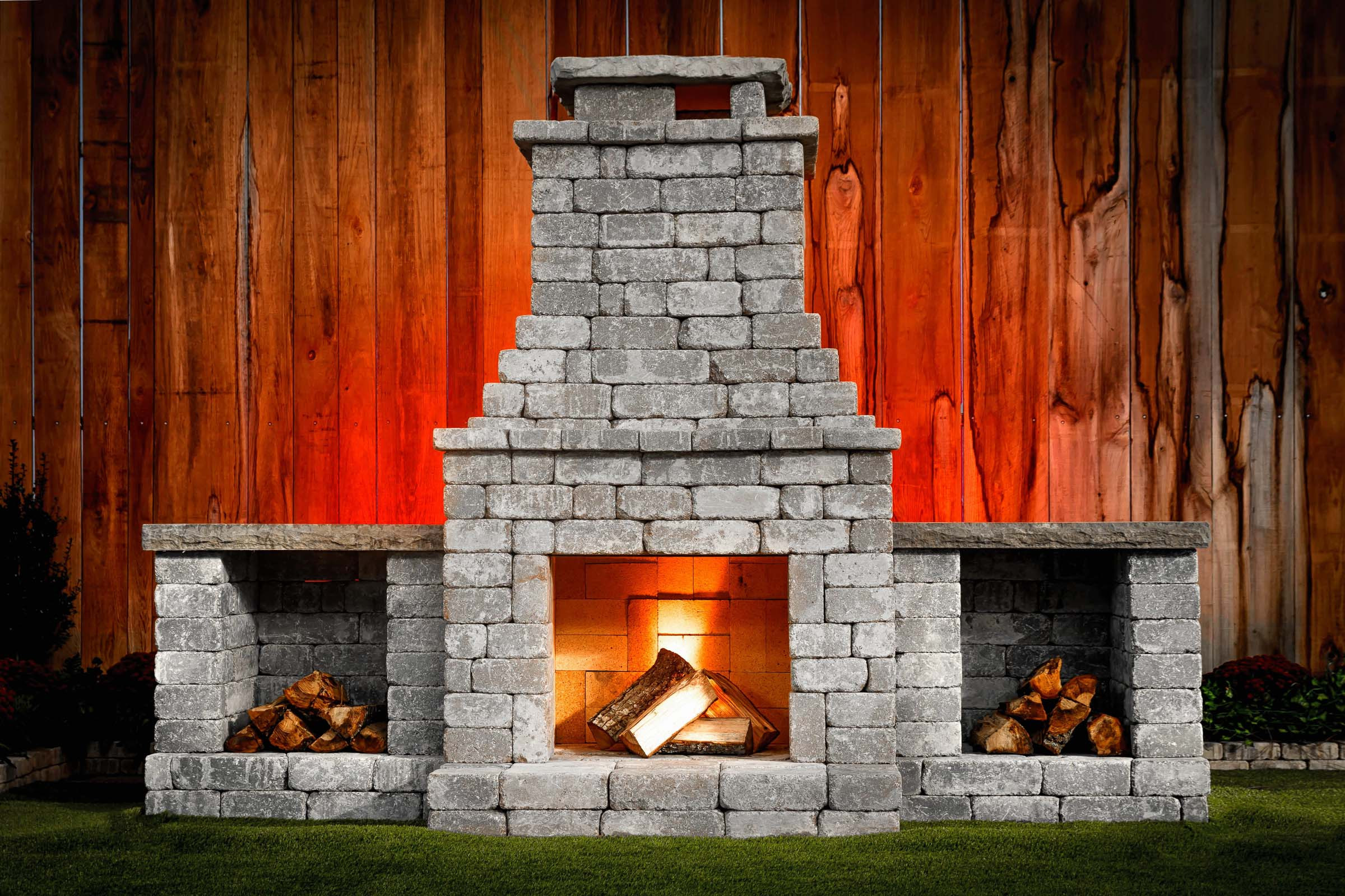 Outdoor Fireplace DIY
 DIY Outdoor Fireplace Kit "Fremont" makes hardscaping