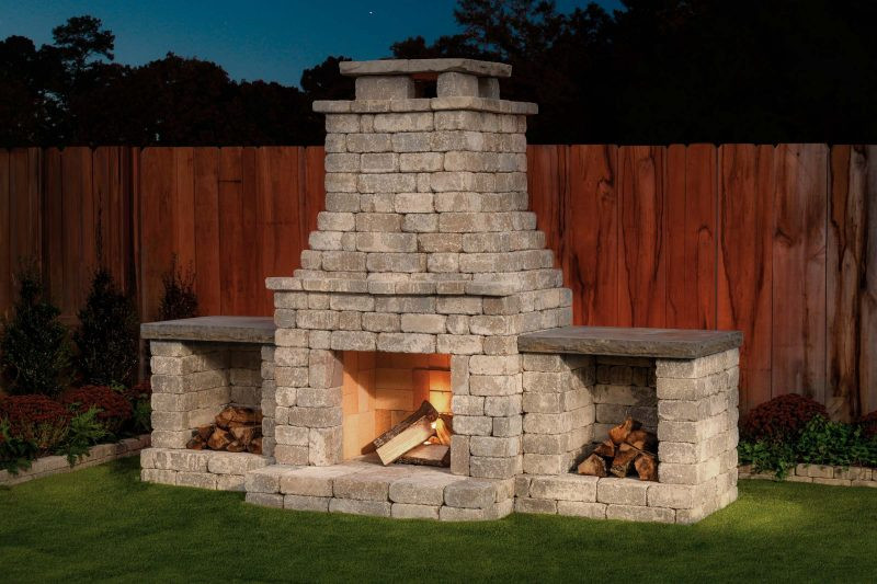 Outdoor Fireplace DIY
 DIY Outdoor Fireplace Kit "Fremont" makes hardscaping