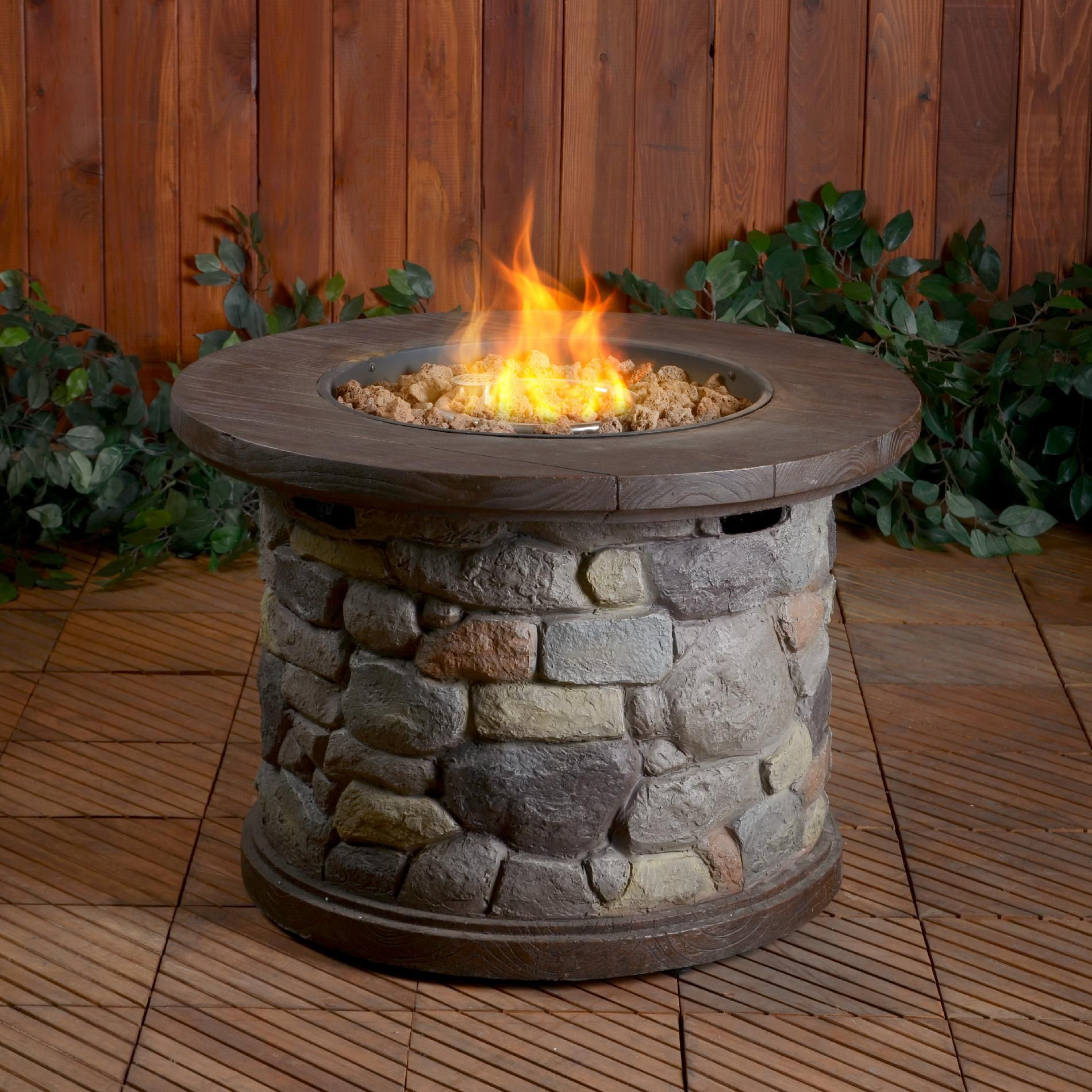Outdoor Gas Fire Pits
 Agora Outdoor Tile Top Gas Fire Pit