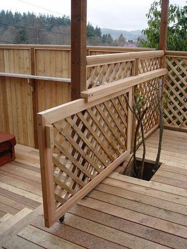 Outdoor Kids Gate
 Sliding Gate for the Deck would be great with pets or