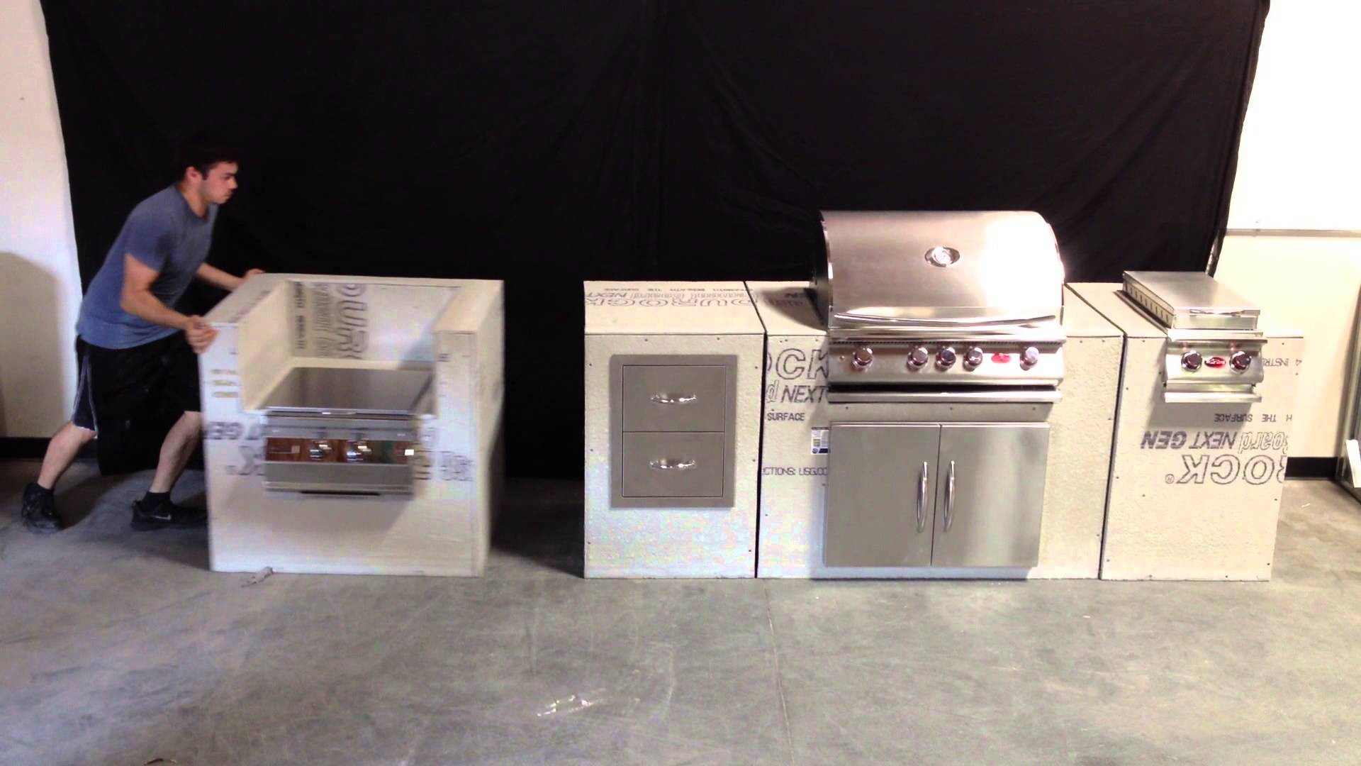 Outdoor Kitchen Kits Home Depot
 Kitchen Convert Your Backyard With Awesome Modular