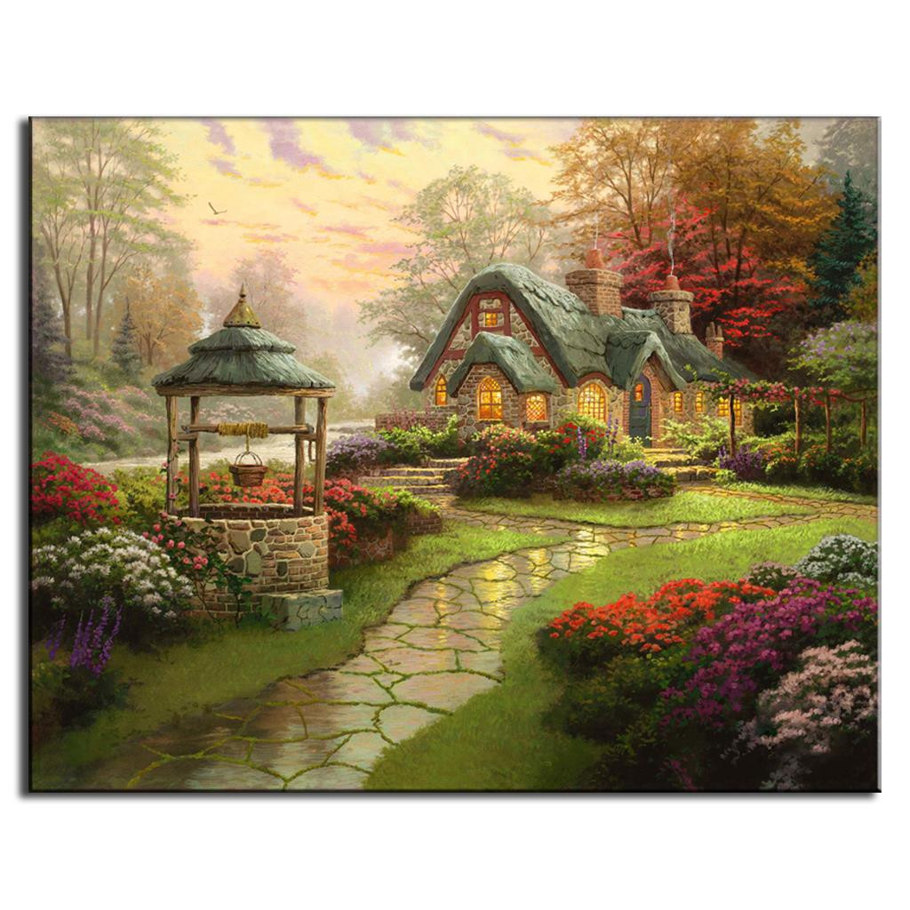 Outdoor Landscape Painting
 1 PCS Landscape Prints on Canvas Painting Pastoral Rainy