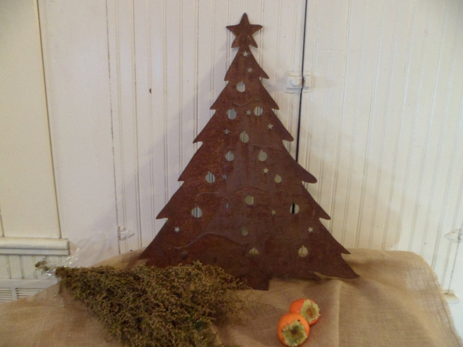 Outdoor Metal Christmas Trees
 Huge Rusty Metal Christmas Tree Yard Art by thelongacreflea