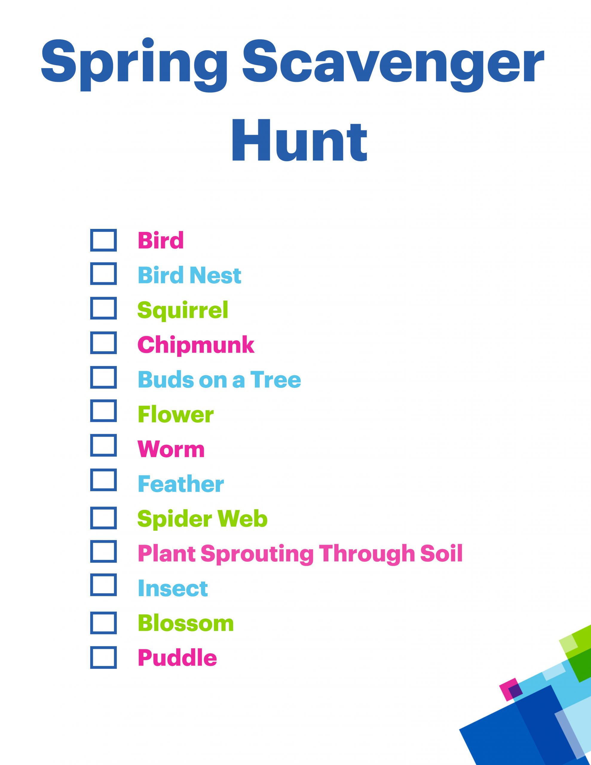 Outdoor Scavenger Hunt For Kids
 A Spring Scavenger Hunt the Kids Will Love CHFI