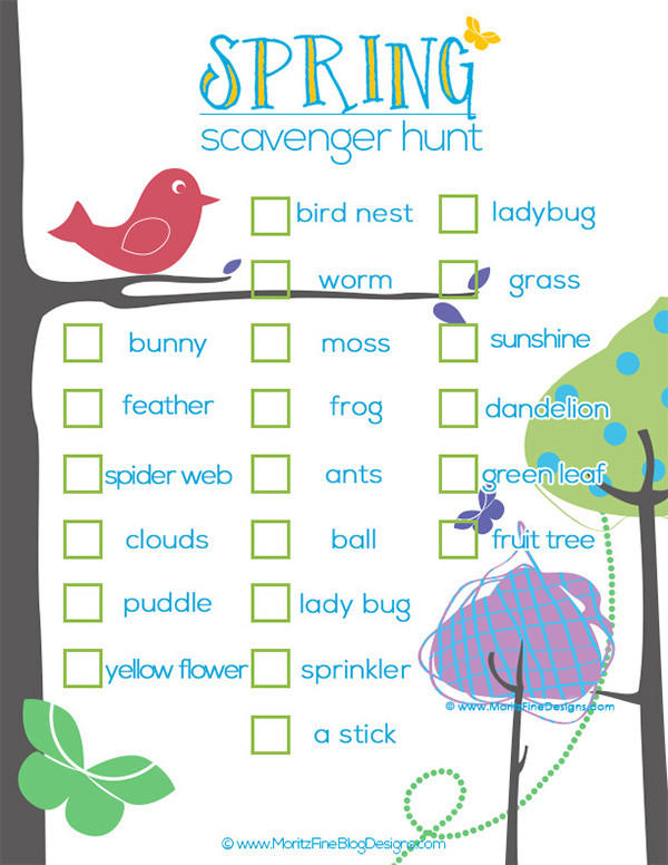 Outdoor Scavenger Hunt For Kids
 Kid s Spring Scavenger Hunt