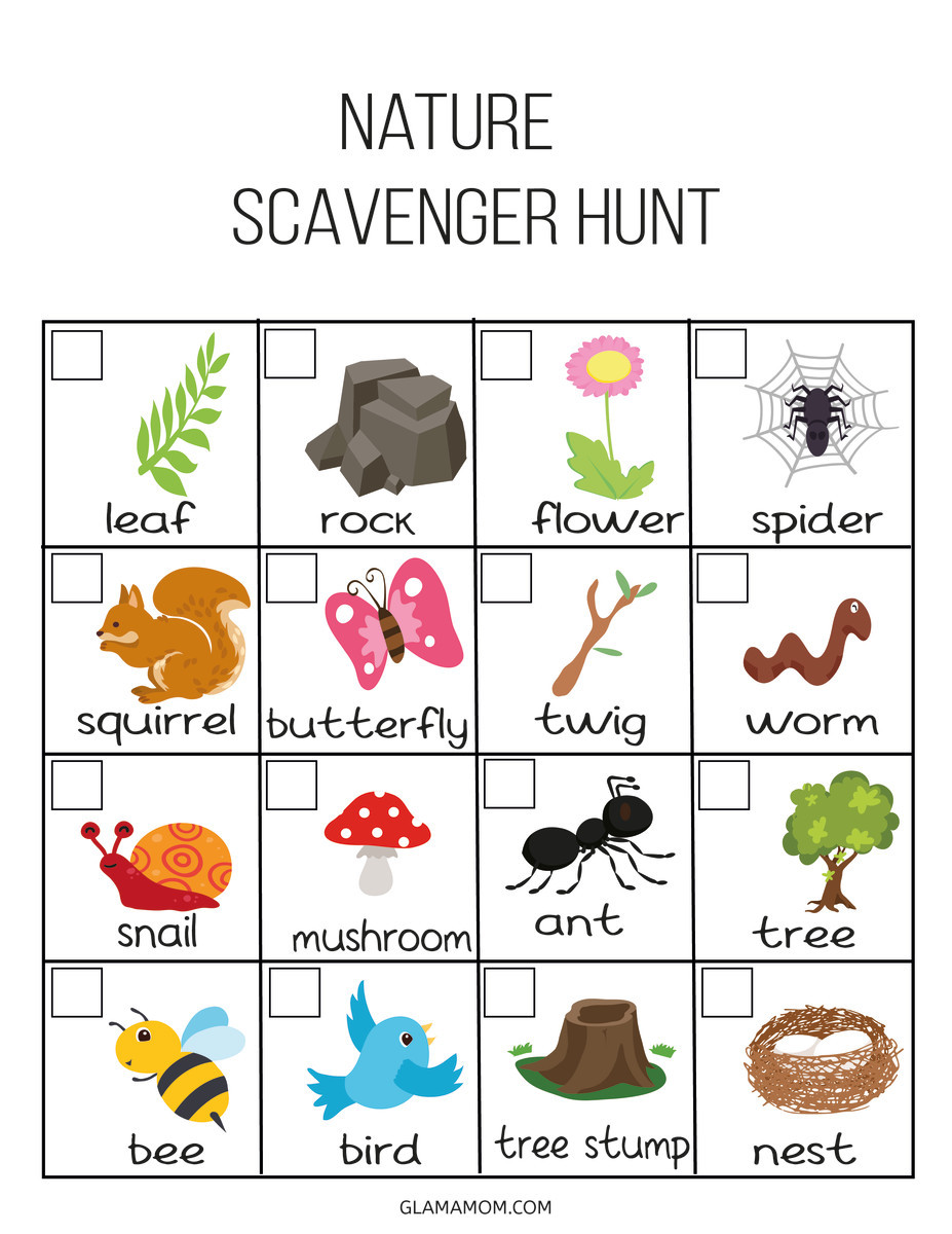 Outdoor Scavenger Hunt For Kids
 Kids Outdoor Scavenger Hunt Glamamom