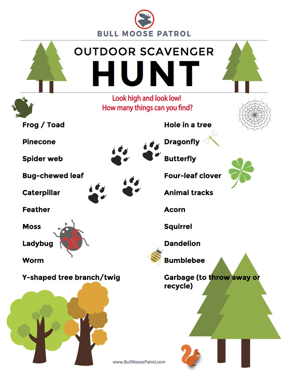 Outdoor Scavenger Hunt For Kids
 Summer Boredom Get the Kids Outdoors — Bull Moose Patrol