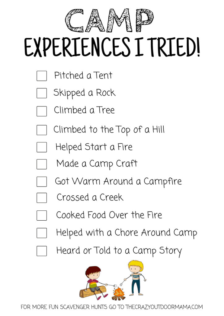 Outdoor Scavenger Hunt For Kids
 5 UNIQUE free Camping Scavenger Hunts For the Best