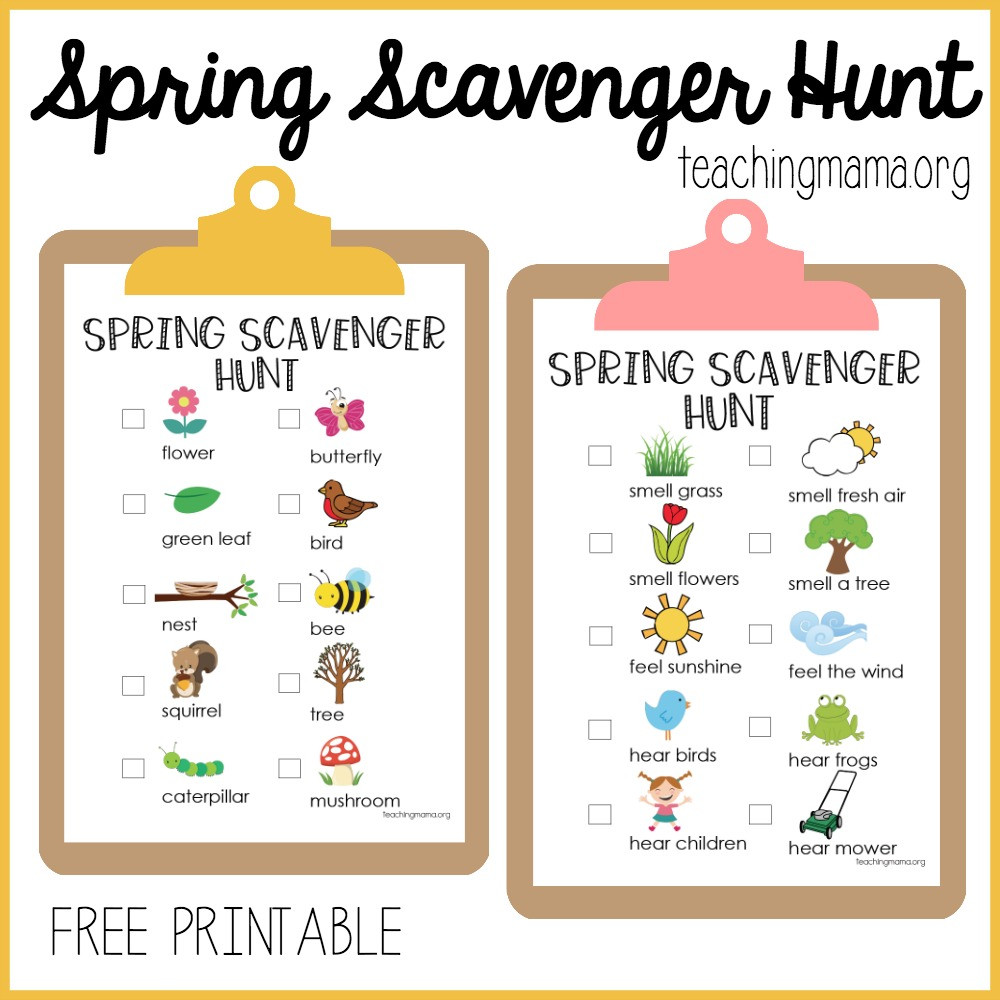 Outdoor Scavenger Hunt For Kids
 Spring Scavenger Hunt