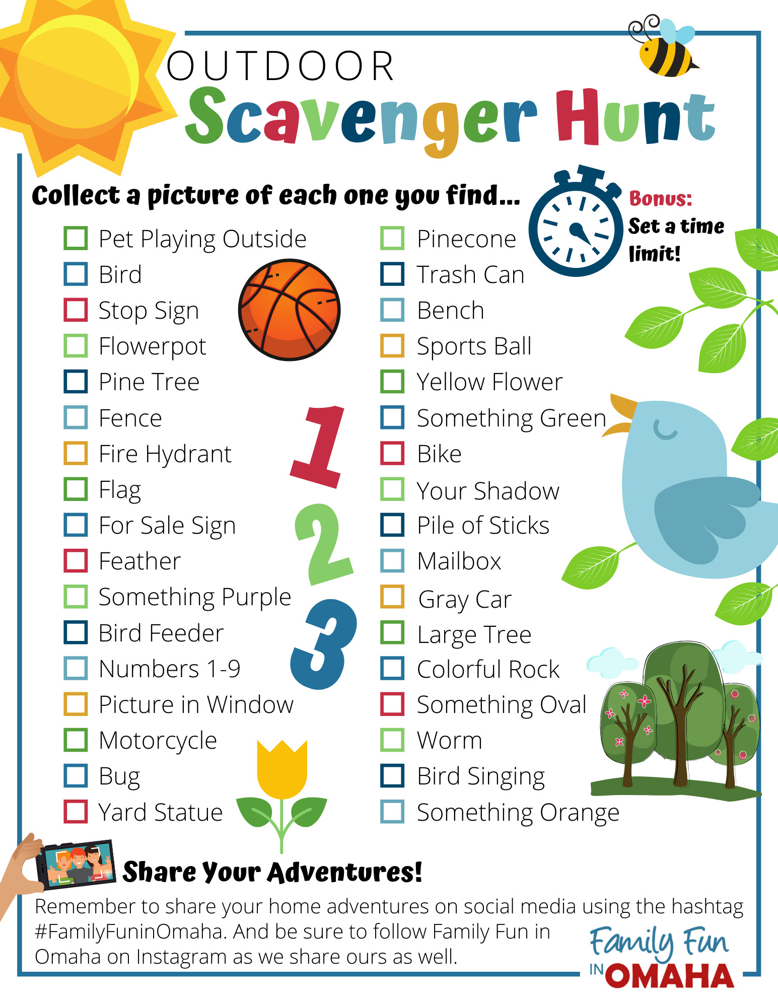 Outdoor Scavenger Hunt For Kids
 Outdoor Scavenger Hunt