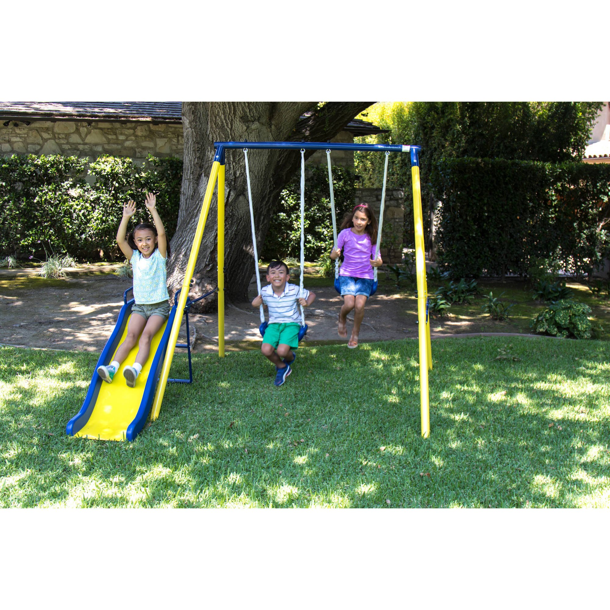 Outdoor Swing Kids
 Sportspower Power Play Time Metal Swing Set Outdoor Kids